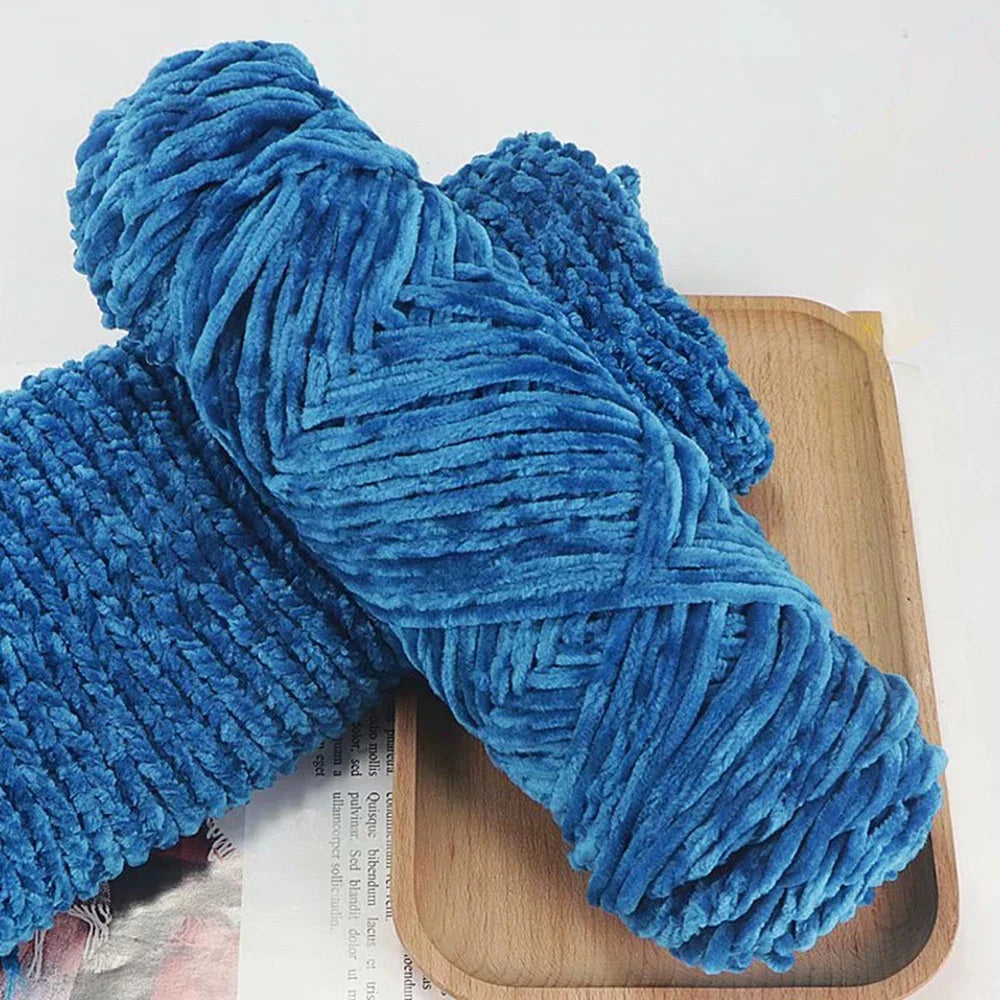 Chenille Soft Velvet Yarn 95g Blended Knitting Wool for Handmade Scarf Coat Baby Blanket and Hat
