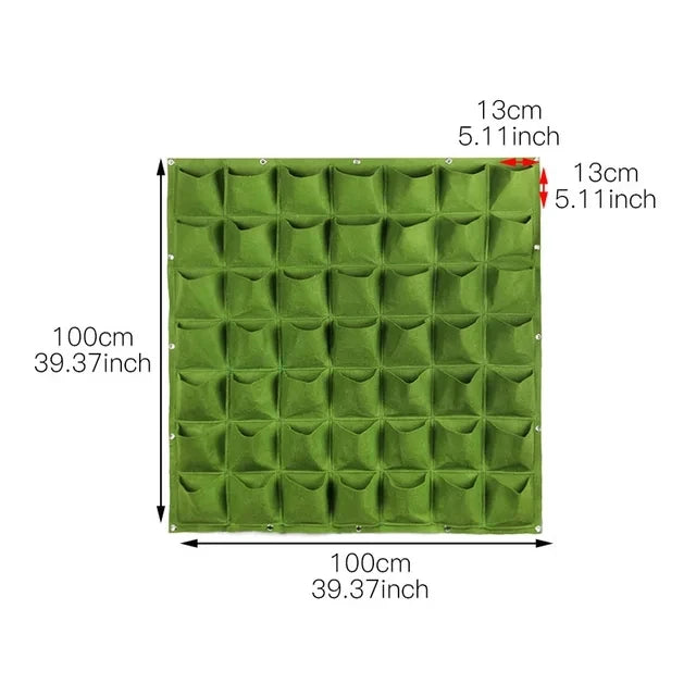 Plant growth bag， Felt Vertical Wall Planter Outdoor Herb Vegetable Hanging Garden  Plant Holder for Railing, Balcony, Fence