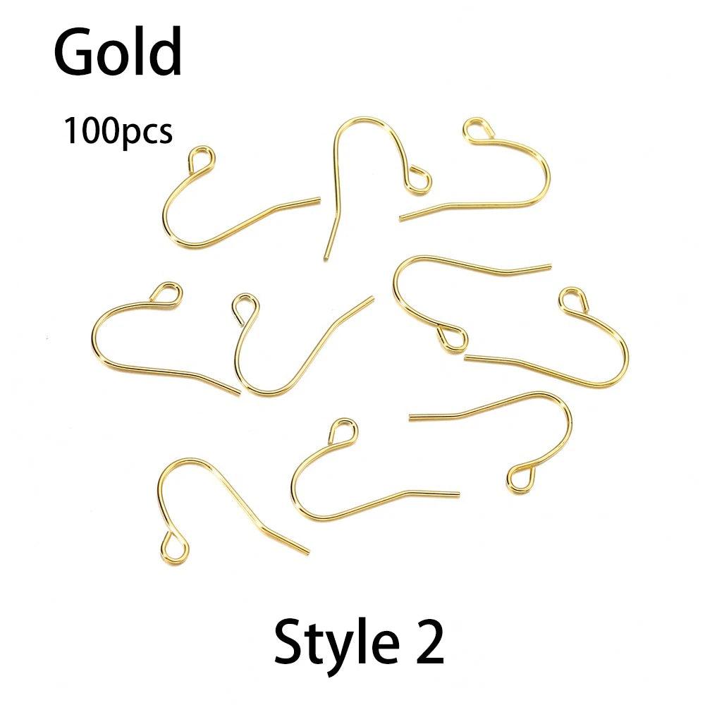20-100pcs French Earrings Clasps Hooks Fittings DIY Jewelry Making Iron Hook Earwire Earring Findings Supplies