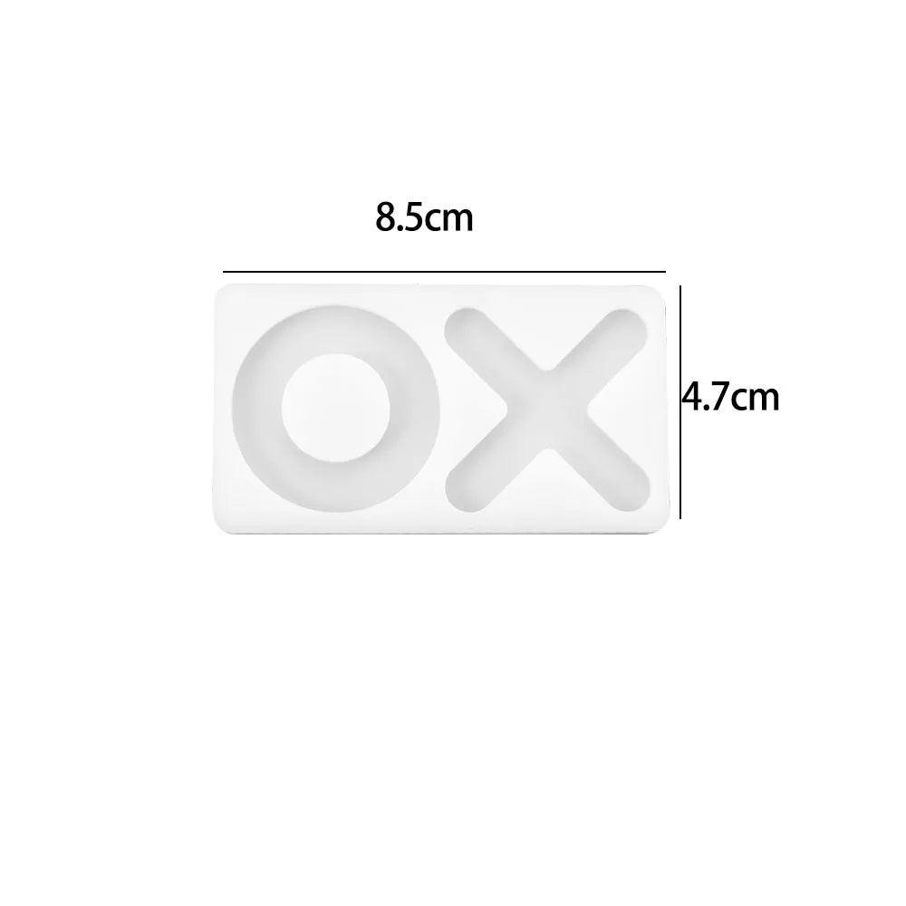 Small Tic Tac Toe OX Chess Game Mirror Silicone Casting Mold for DIY Resin UV Epoxy Jewelry Tools Craft Handmade Making