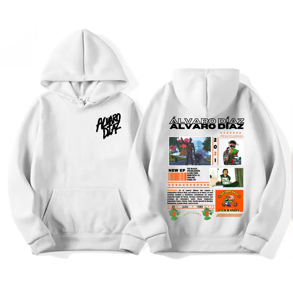 Rapper Alvaro Diaz Felicilandia Album Cover Hoodies Men Women Harajuku Hip Hop Oversized Sweatshirt Comfort Casual Fleece Hoodie