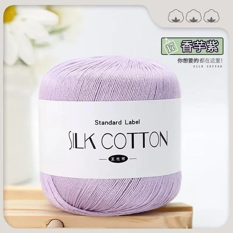 Silk Lace Cotton Milk Crochet Yarn 50g Soft Knitting Thread for Baby Hand Knitting Supplies
