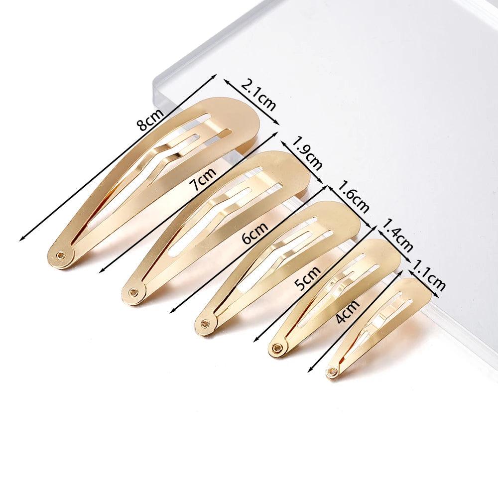 20Pcs 4/5/6/7/8cm Metal Hair Clips Snap Alligator Hairpins Base for DIY Jewelry Making Pearl Bow Hairgrip Setting Hair Accessory