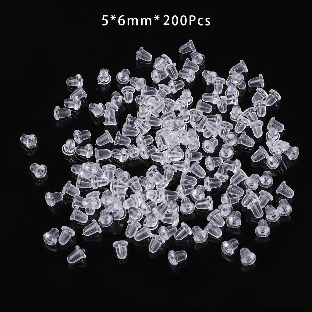 About50-200Pcs Transparent Bullet Five Pointed Star Burger Ear Plug Ear Plug Anti Allergic Plastic Silicone Ear Plug DIY Handmad