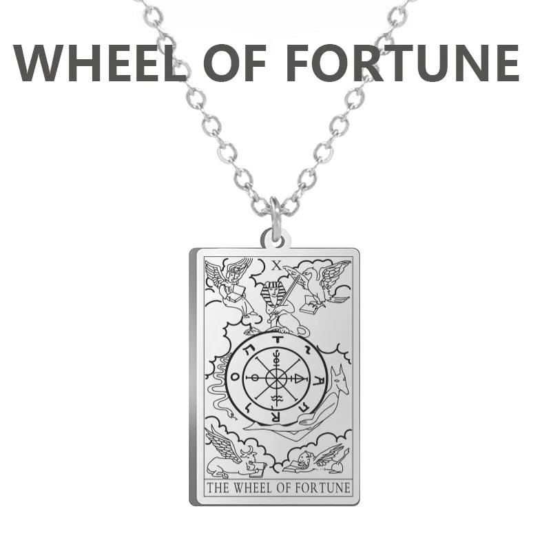 Stainless steel Cassic Tarot Pendant Necklace Major Cigano fortune Telling Necklace Star/Moon/Death Symbol Pendant Accessory