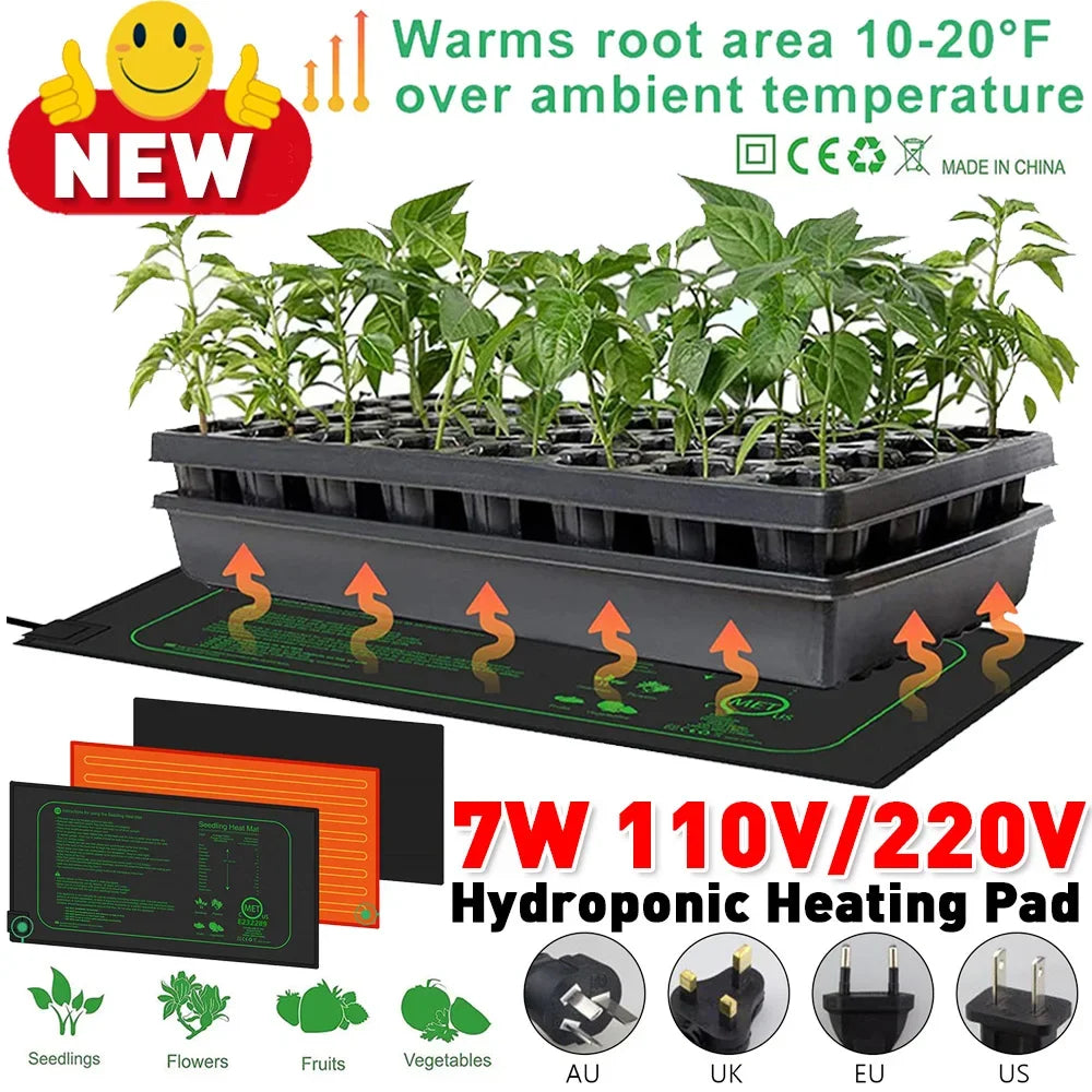 7W Seedling Heat Mat Indoor Plants Germination Waterproof Heating Pad Propagation Clone Starter Mat Garden Supplies 110V/220V