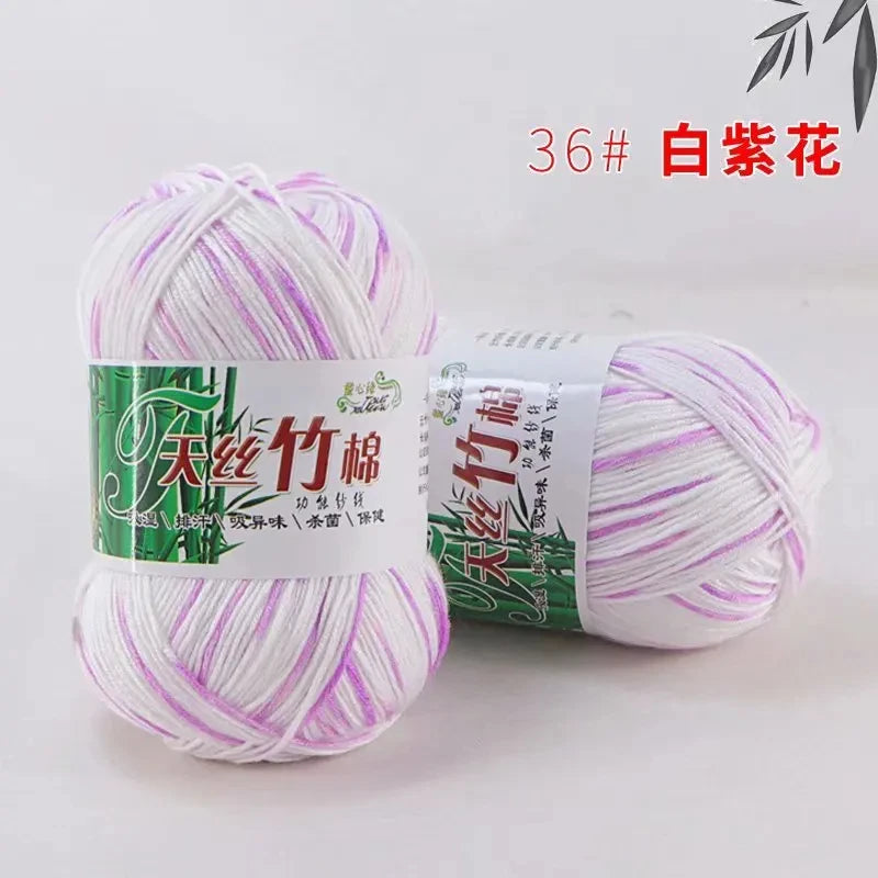 Bamboo Charcoal Cotton Yarn For Weaving 50g Ball DIY