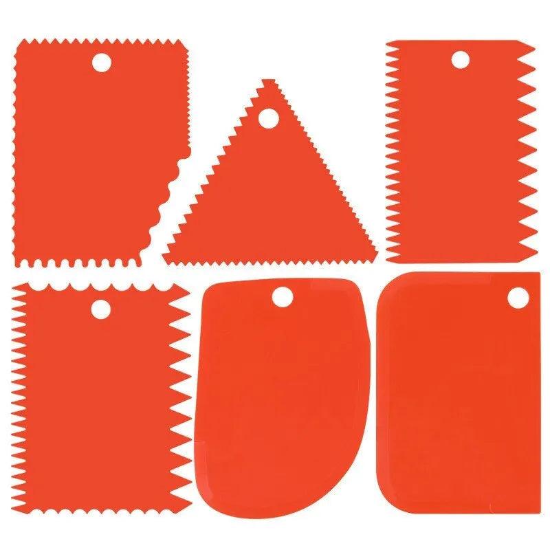 6PCS Plastic Scraper Tool Clay Sculpture Tooth Shaped Pottery Clay Sculpture Carving Tool DIY Clay Texture Scraper
