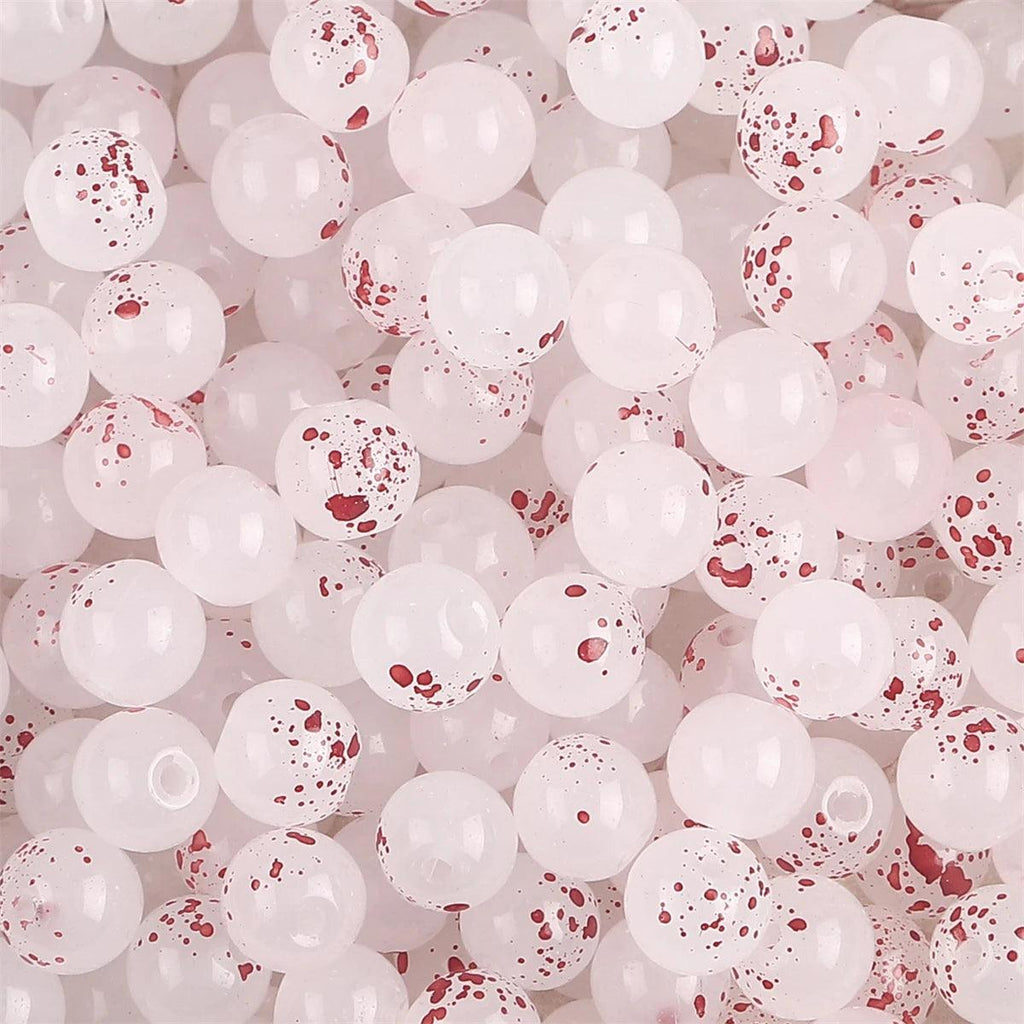50pcs 8mm Glass Imitation Jade Bead Gradient Double Color Round Bead Handmade DIY Bracelet Necklace Jewelry Making Loose Bead Ma
