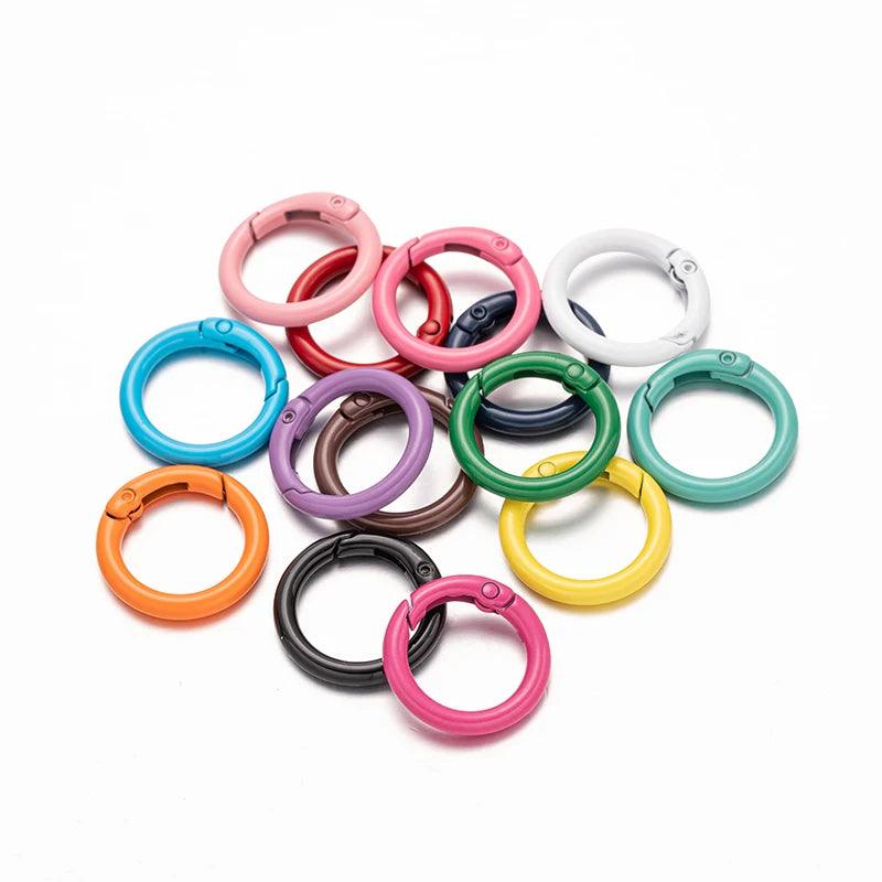 5Pcs/lot Metal O Ring Spring Clasps Openable Round Carabiner Keychain Bag Clips Hook Dog Chain Buckles Connector For DIY Jewelry