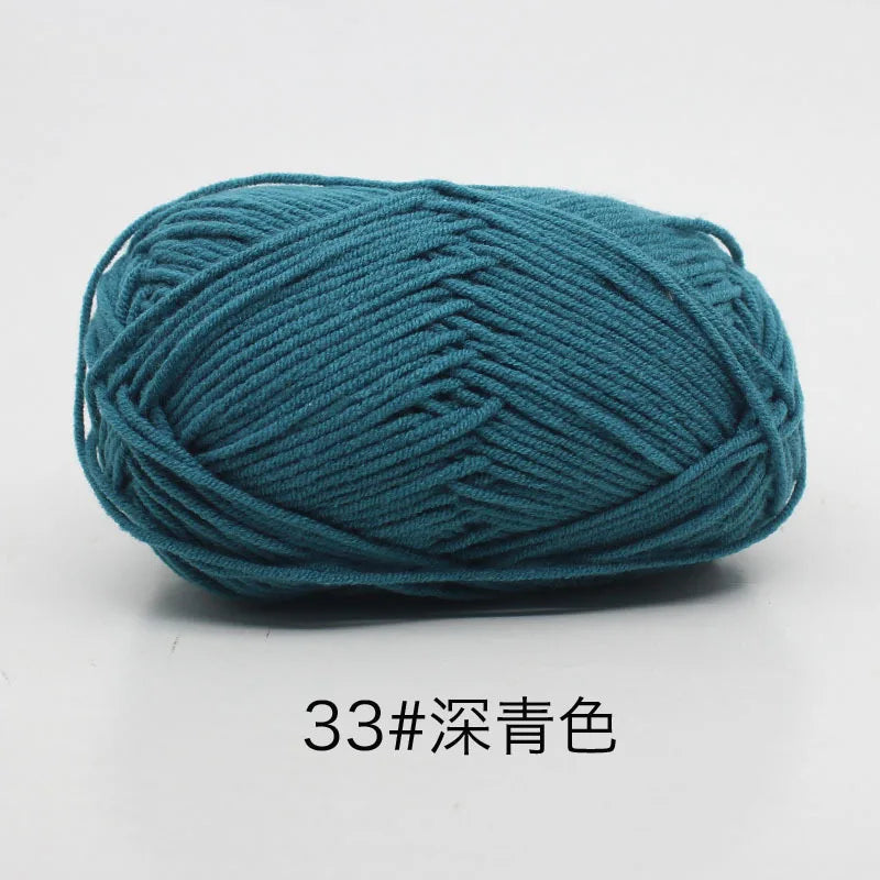 4ply Milk Cotton Knitting Yarn Set for Crochet Crafts and DIY Projects