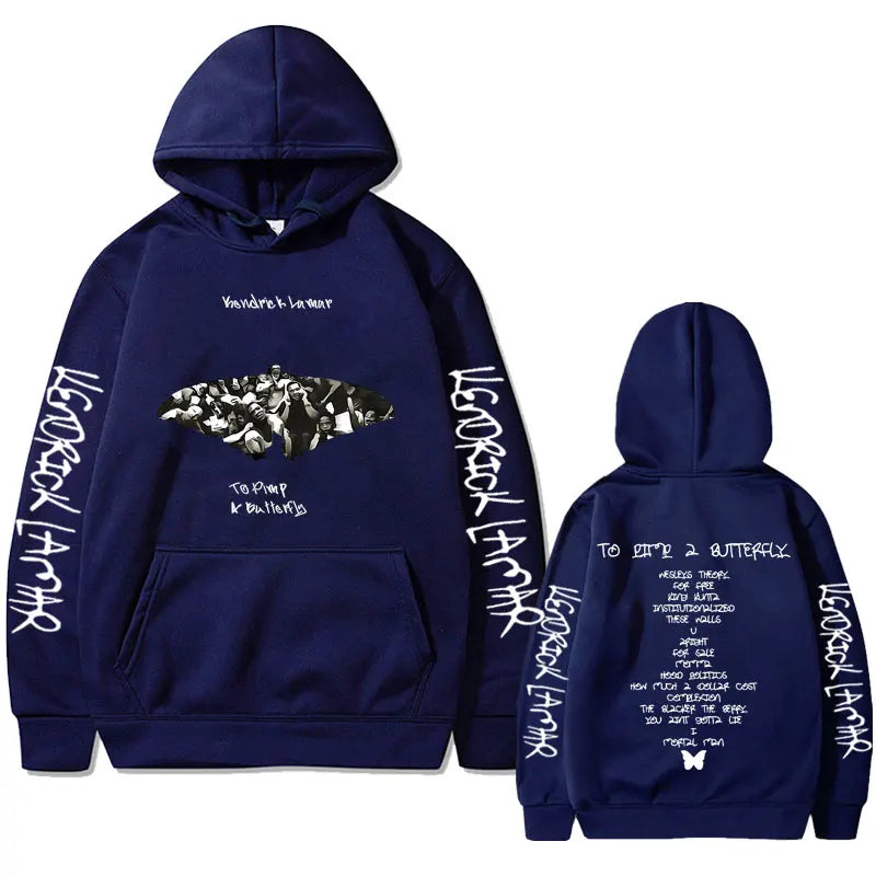 Rapper Kendrick Lamar To Pimp A Butterfly Graphic Print Hoodie Men's Hip Hop Oversized Hoodies Male Fleece Cotton Sweatshirts