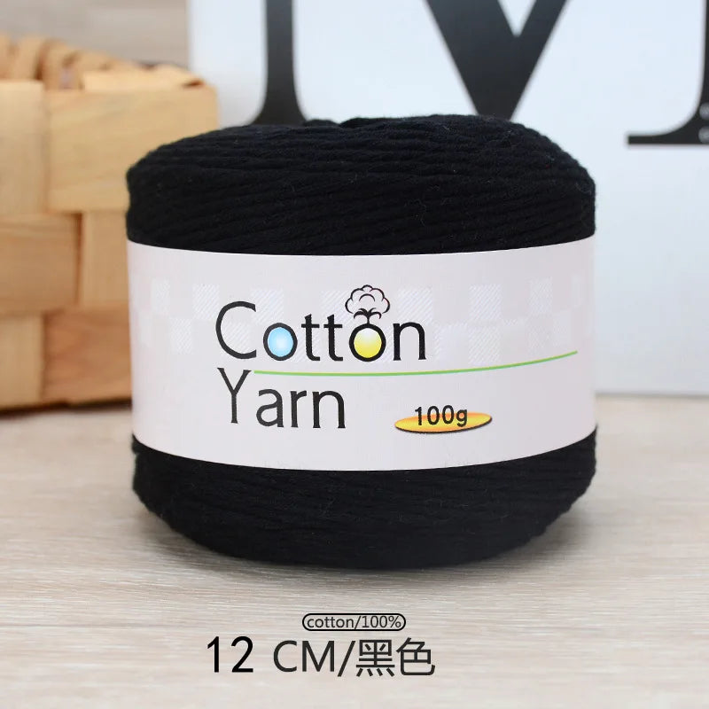 100g 100 Percent Cotton Hand Knitting Yarn Soft Crochet Yarn for Sweater Scarf Blanket Hat and Amigurumi