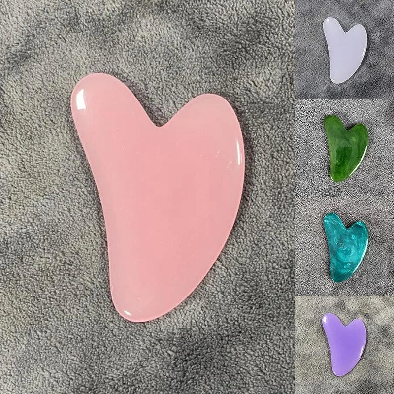Heart Shape SPA Massage Beeswax  Scraping Massage Scraper Face Massager Acupuncture Guasha Board Massager For Face Pulling Skin