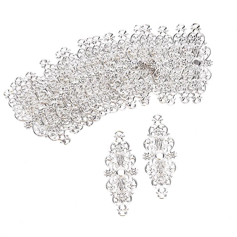 20Pcs Filigree Flower Wrap Connector Crafts DIY Embellishments Findings Jewelry
