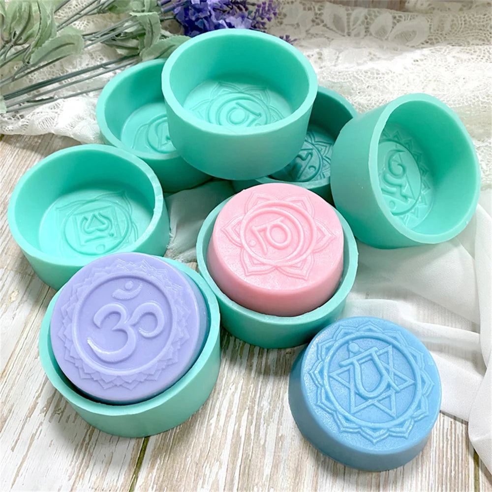 Om Aum Yoga Symbol Silicone Mold For Soap Incantation Cake Epoxy Resin Aroma Stone Mould Buddhism Spell Crafts Decorative Form