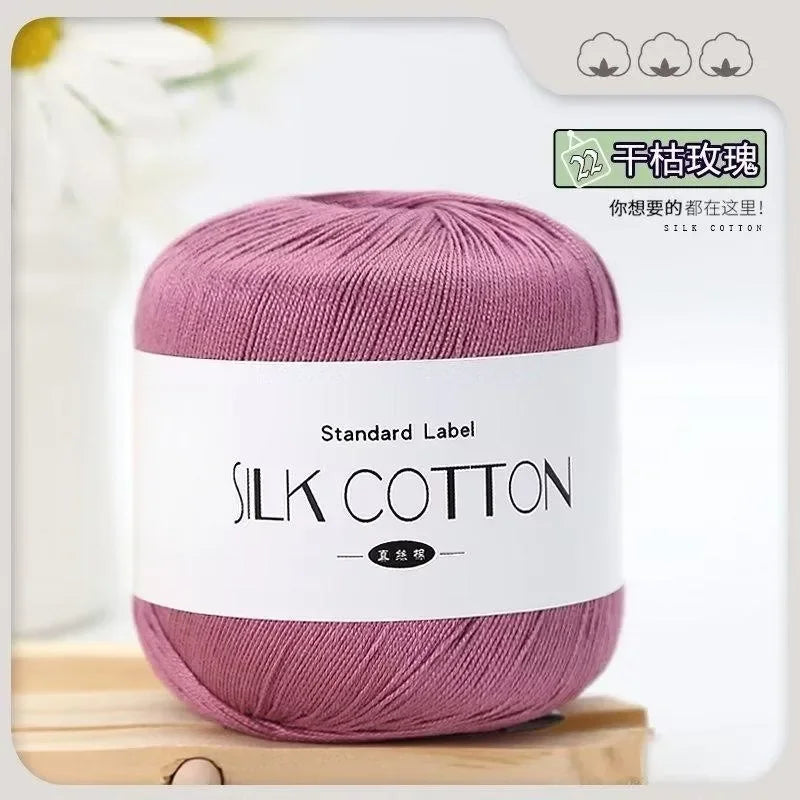 Silk Lace Cotton Milk Crochet Yarn 50g Soft Knitting Thread for Baby Hand Knitting Supplies
