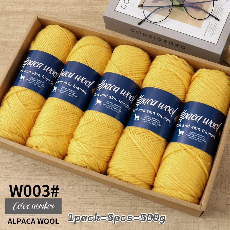 500g Coarse Alpaca Wool Yarn for Hand Woven Sweaters Jackets Scarves and Hats