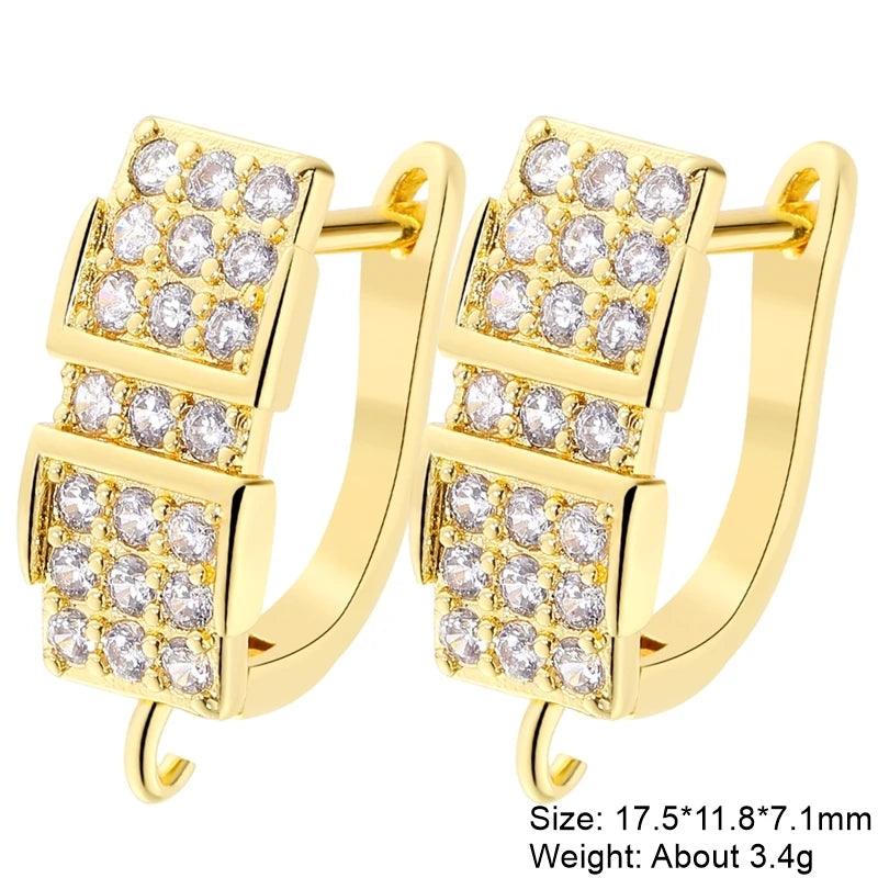 Juya DIY Women's Earring Making 18K Gold Silver Plated Basic Antiallergic Fixtures Ear Wire Fastener Hooks Accessories Supplies