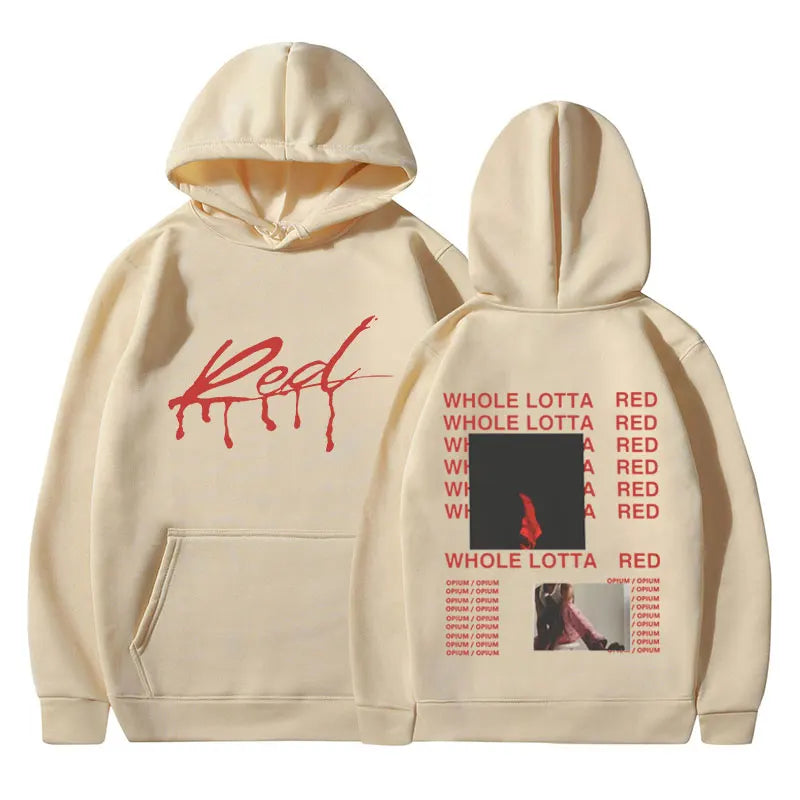 Rapper Playboi Carti Hoodie Album Whole Lotta Red Opium Merch Sweatshirt Men Women Fashion Hip Hop Oversized Pullover Streetwear