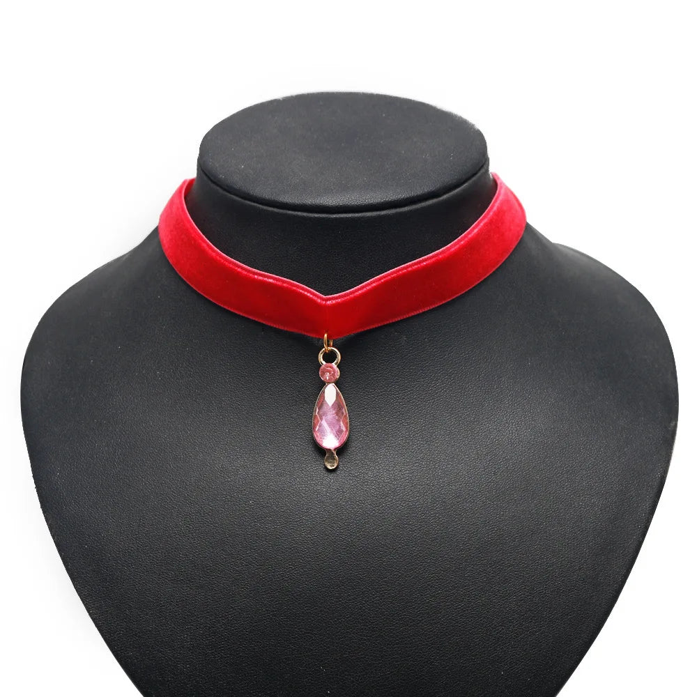 Anime Puella Magi Madoka Magica Necklace Kaname Madoka Pink Water Drop Pendant Necklace Pendant Cosplay Fan Gift Women Jewelry