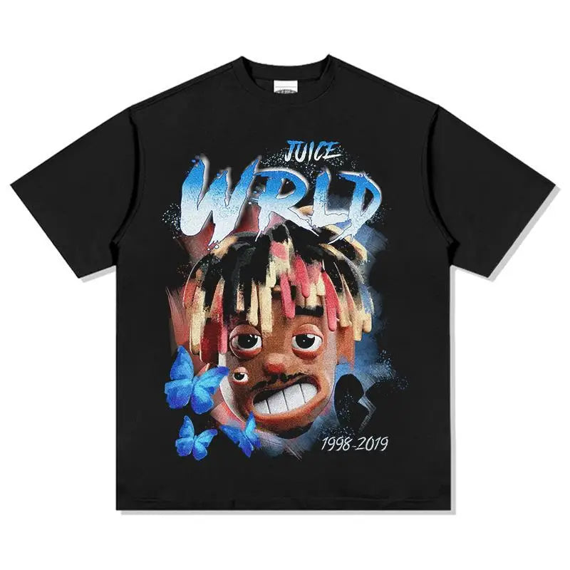 Rapper Juice Wrld 999 Short T Shirt Men's Women's Letter Printed Tshirts Y2k Casual Fashion Sportswear Summer Clothing
