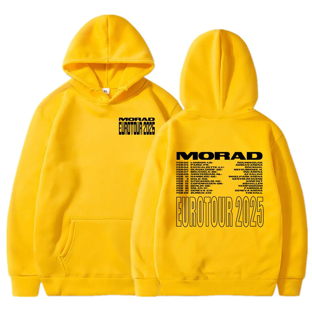 Rapper Morad 2025 Tour Hoodies Men's Women Harajuku Hip Hop Pop Music Street Sweatshirt Casual Oversized Pullovers Streetwear