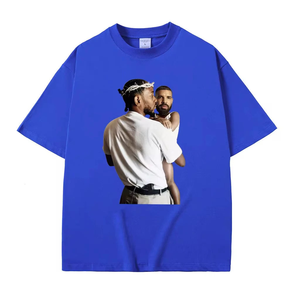 Kendrick Lamar Drake Funny Meme T Shirt Mr Morale The Big Steppers Hip Hop Casual Oversized Tee for Men and Women