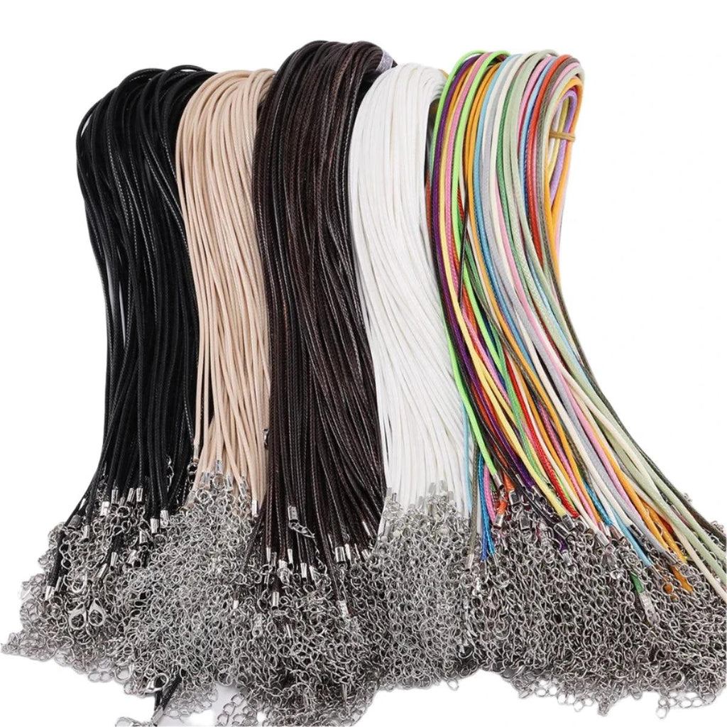 10Pcs/lot Dia 1.5/2mm Leather Cord Necklace With Clasp Adjustable Braided Rope for Jewelry Making DIY Necklace Bracelet Supplies