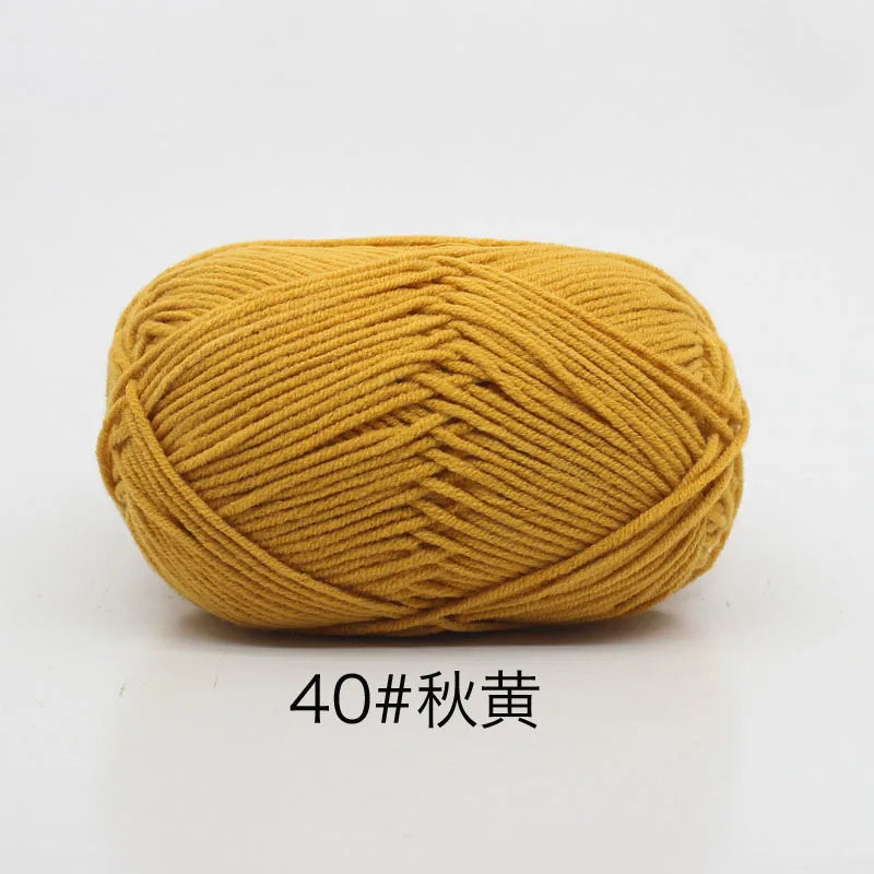 4ply Milk Cotton Knitting Yarn Set for Crochet Crafts and DIY Projects