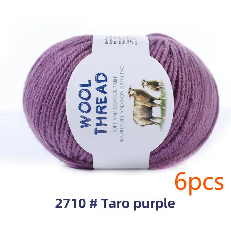 Australian Wool Set Six 300g Soft Colorful Yarn For Knitting