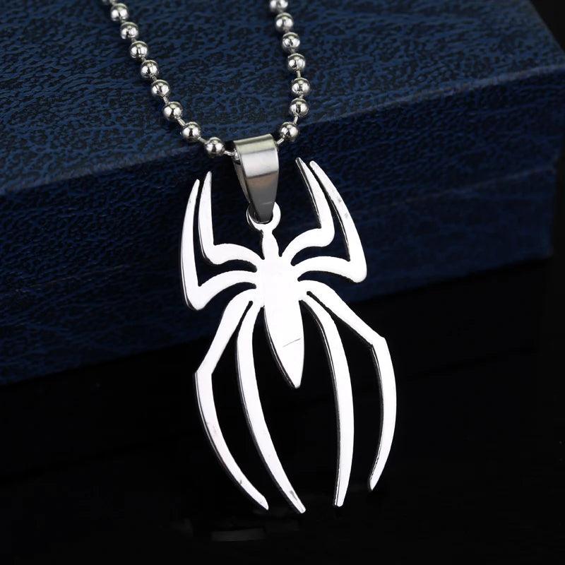 Spider Punk Pendants Chain Mens Necklaces Silver Color Neck Chain Gothic Couple Streetwear Gifts