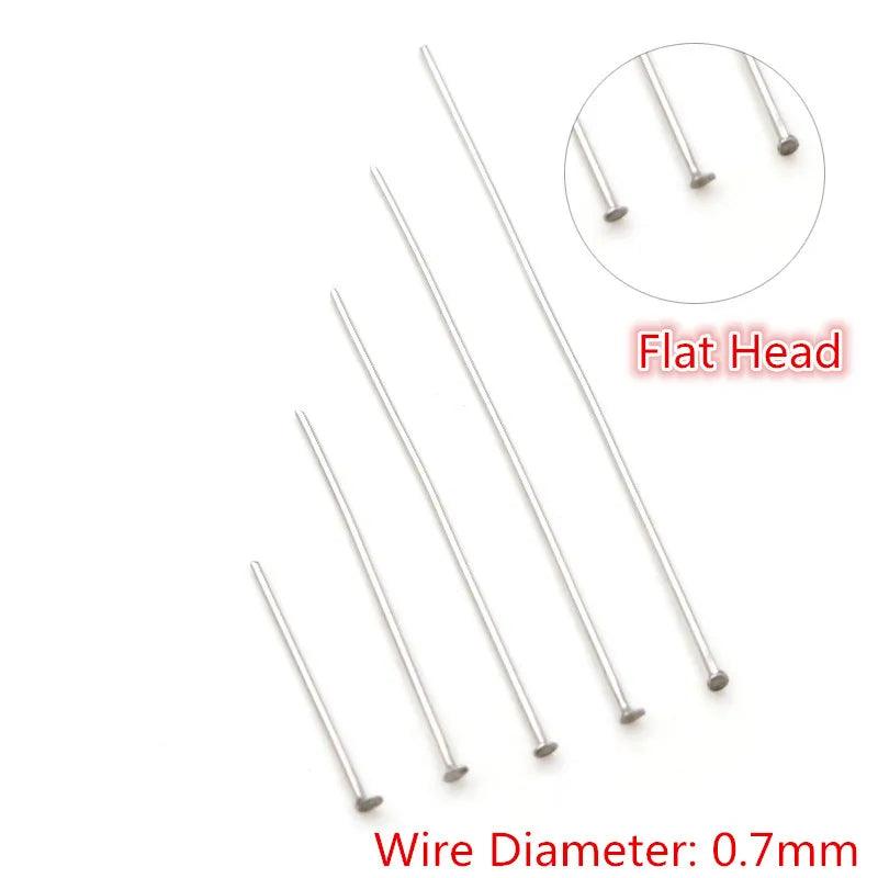 No Fade 100pcs/Lot 20-70 mm 316 Stainless Steel Ball Pins Findings Ball Head Pins For Jewelry Making DIY Supplies Accessories