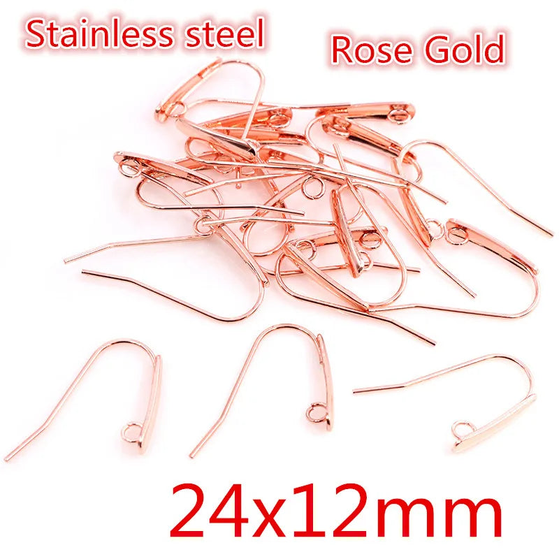 20pcs 316 Stainless Steel Geometric Polygonal Earring Stud Hooks Posts Connector For DIY Jewelry Making Supplies