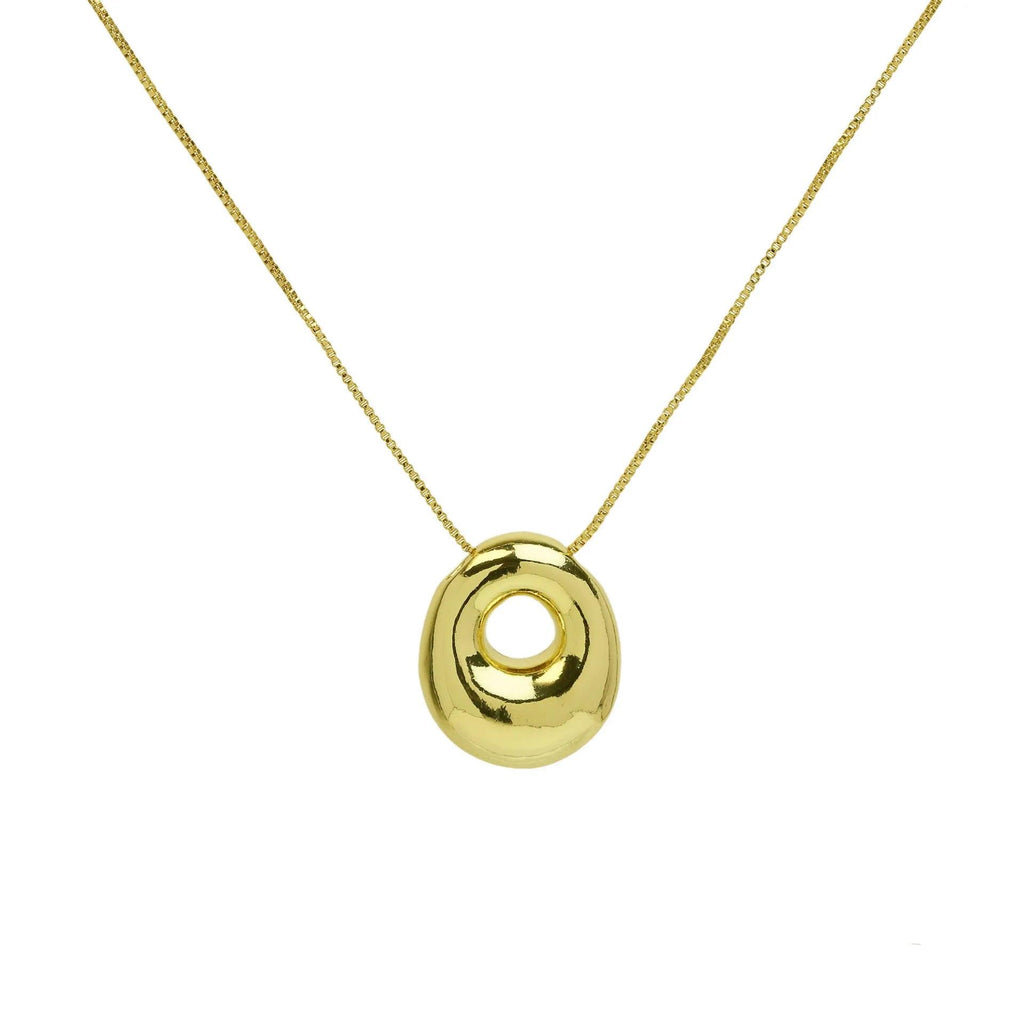 Trendy Gold Plated 18K Chunky Balloon Bubble Initial Letters Pendant Stainless Steel Choker Necklaces for Women Customized Chain