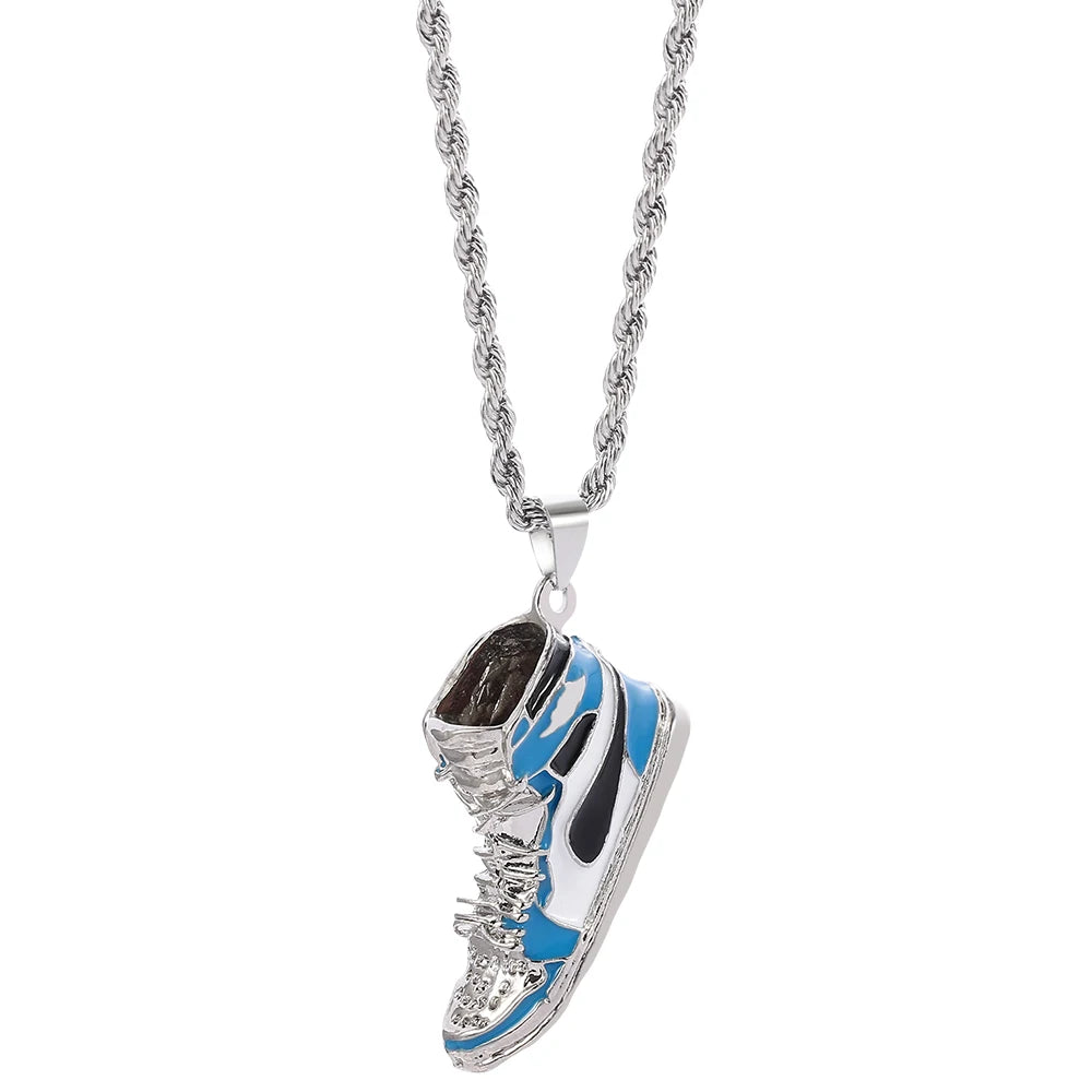 Mini Hip-hop Sneaker Cute Pendant Necklace Cool Collar Fashion Male Street Style Rapper Gift For Friend