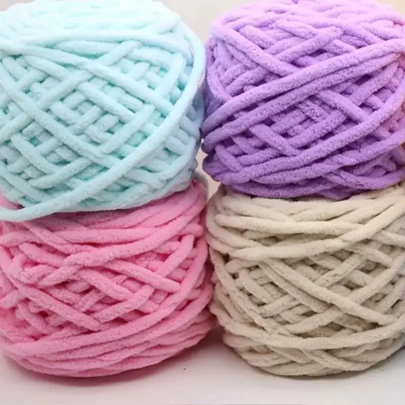 100G Chenille Yarn 100% Polyester Vegan Chunky Jumbo Knitting Materials Scarves Blankets