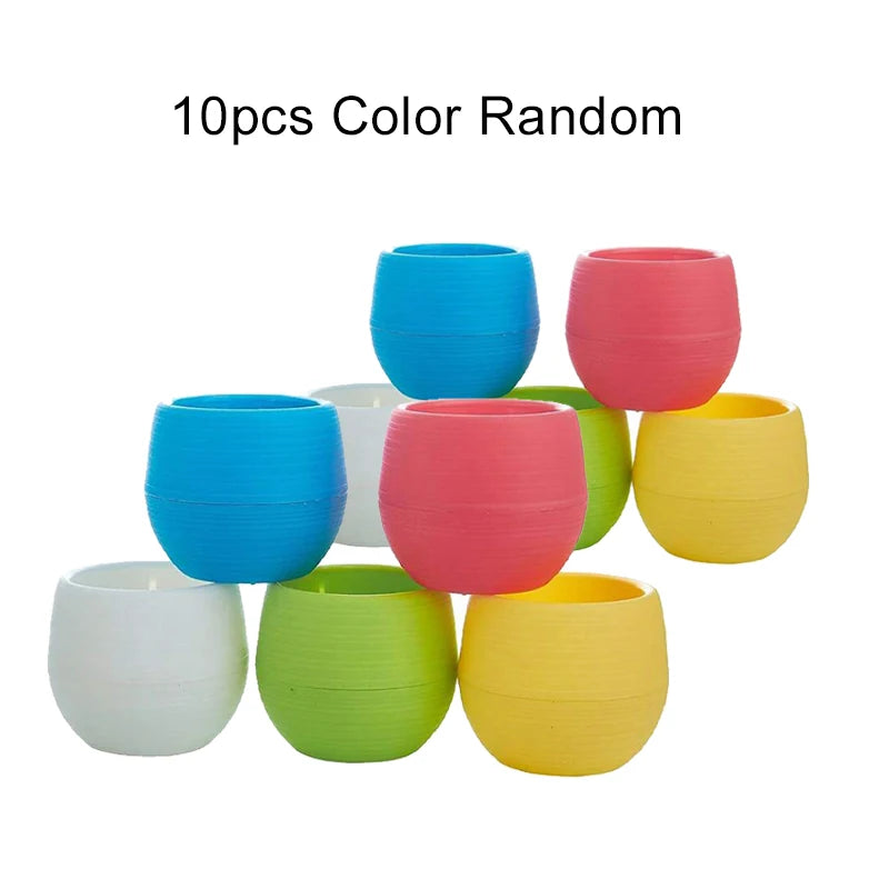 Flower Pot Set Plastic Color Breathable Mini Gardening Plant Tools Household Balcony Desktop Greenery Succulent Flowerpot TMZ