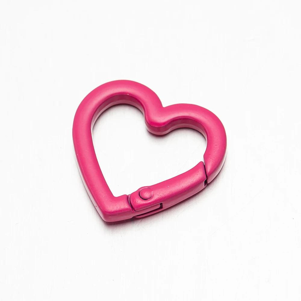 5pcs Heart Carabiner Trigger Snap Clip Spring Keyrings Buckle Hooks for Key Ring Keychains Bag Purse Handbag Craft Making Supply