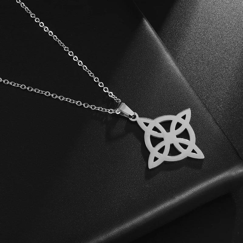 Trendy Witchcraft Witch Knot Necklace Celtic Irish Protection Knot Pendant Men Women Trending Amulets Jewelry Gifts