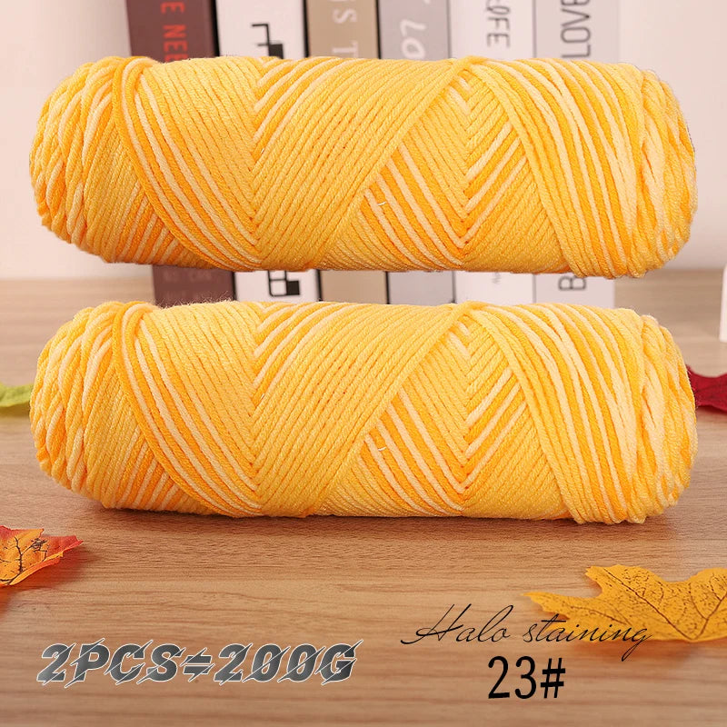 Colorful 5 Strand Dyed Milk Cotton Baby Sweater Yarn for Handmade DIY Woven Scarves and Crochet Projects