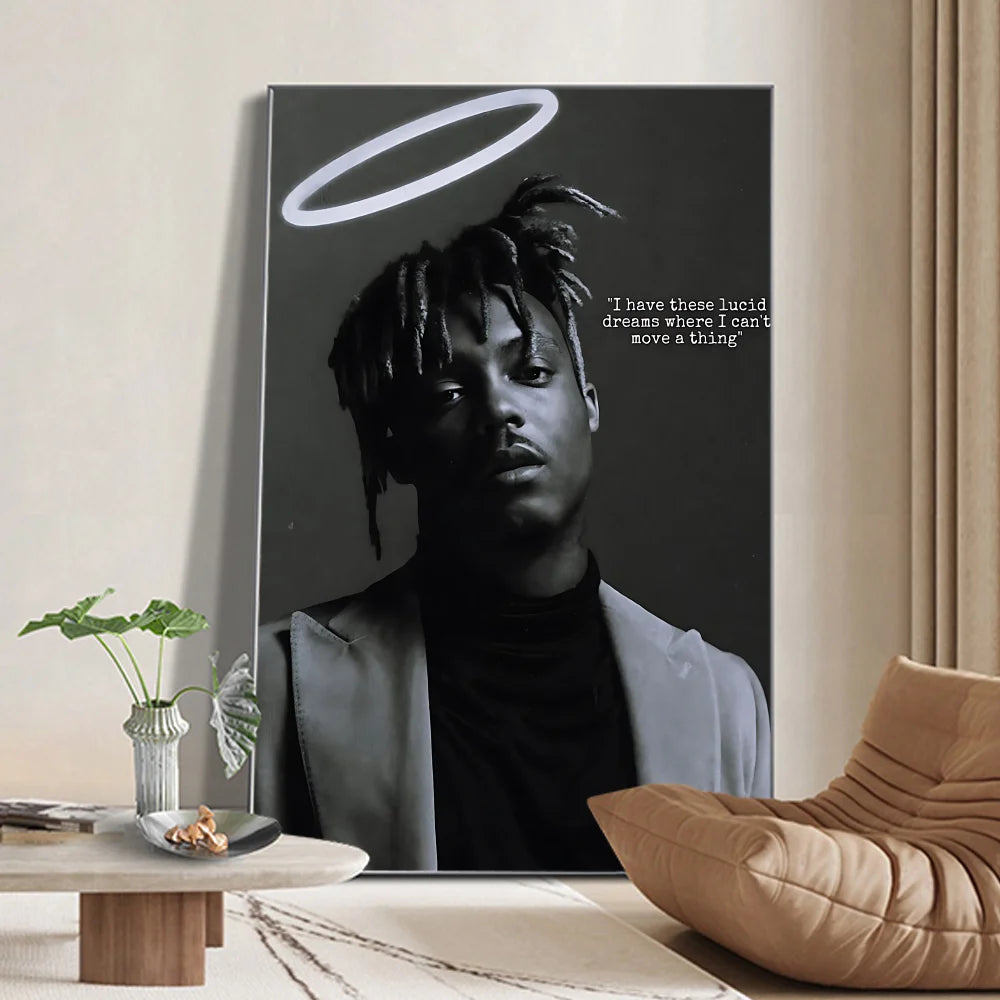 Hip-hop Juice WRLD Poster Prints Wall Sticker Painting Bedroom Living Room Decoration Office Home Self Adhesive