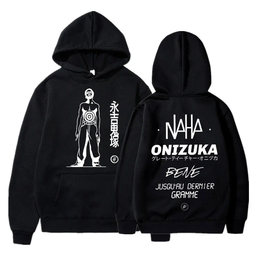 French Rap Band Le Monde Chico Album PNL Onizuka Print Hoodie Oversize Hoodies Streetwears Casual Hip Hop Hooded Sweatshirts