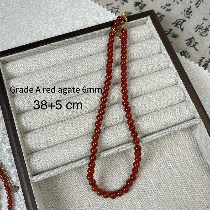 Red Faceted Agate Natural Stone Beads Crystal Round Loose Spacer Bead For Jewelry Making DIY Needlework Bracelets Necklace