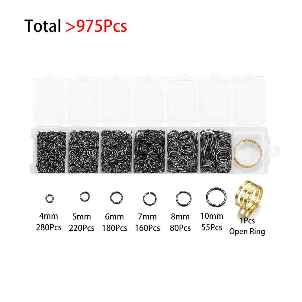 1Box Jewelry Making Kits Lobster Clasp Open Jump Rings End Crimps Beads Box Sets Handmade Bracelet Necklace Findings Supplies
