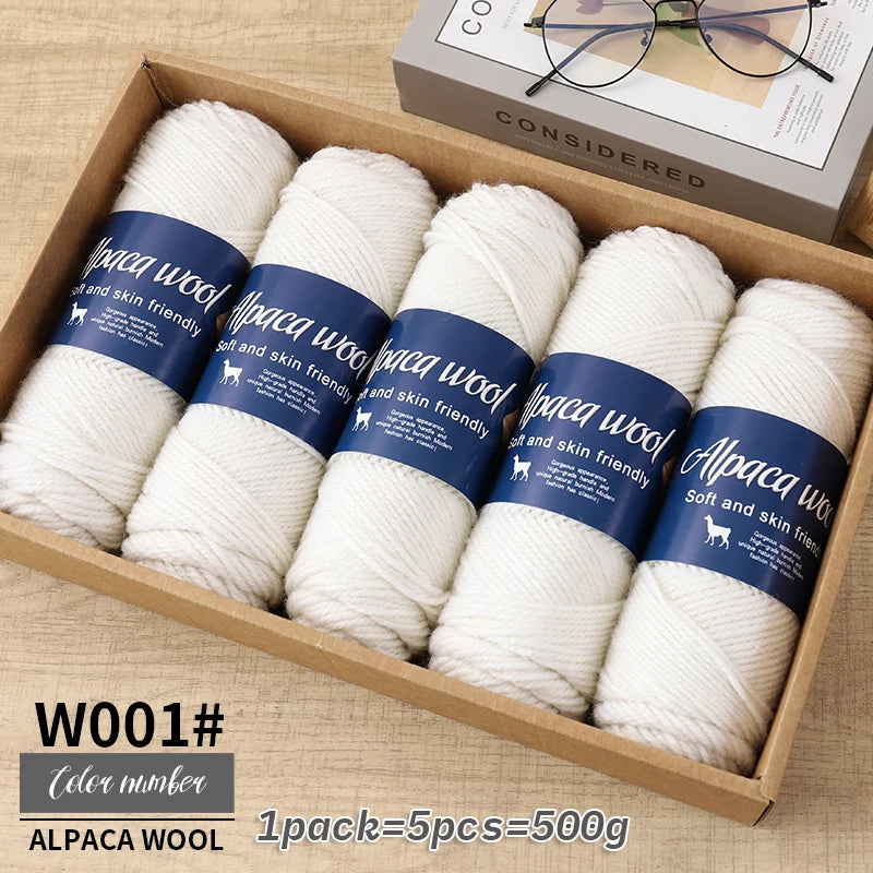 500g Coarse Alpaca Wool Yarn for Hand Woven Sweaters Jackets Scarves and Hats