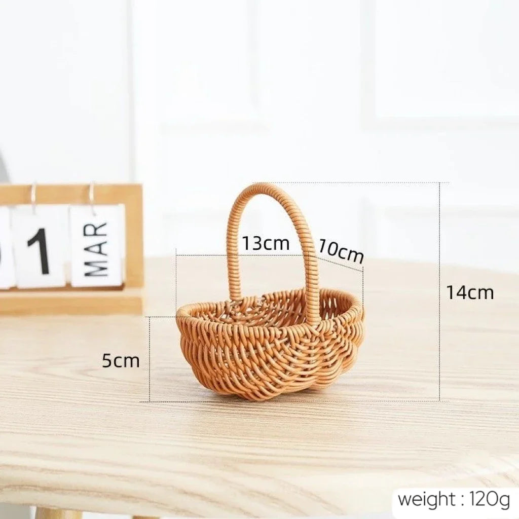 Imitation Rattan Flower Basket Flower Shop Best-selling Hand Basket Living Room Flower Arrangement Storage Basket Picnic Basket