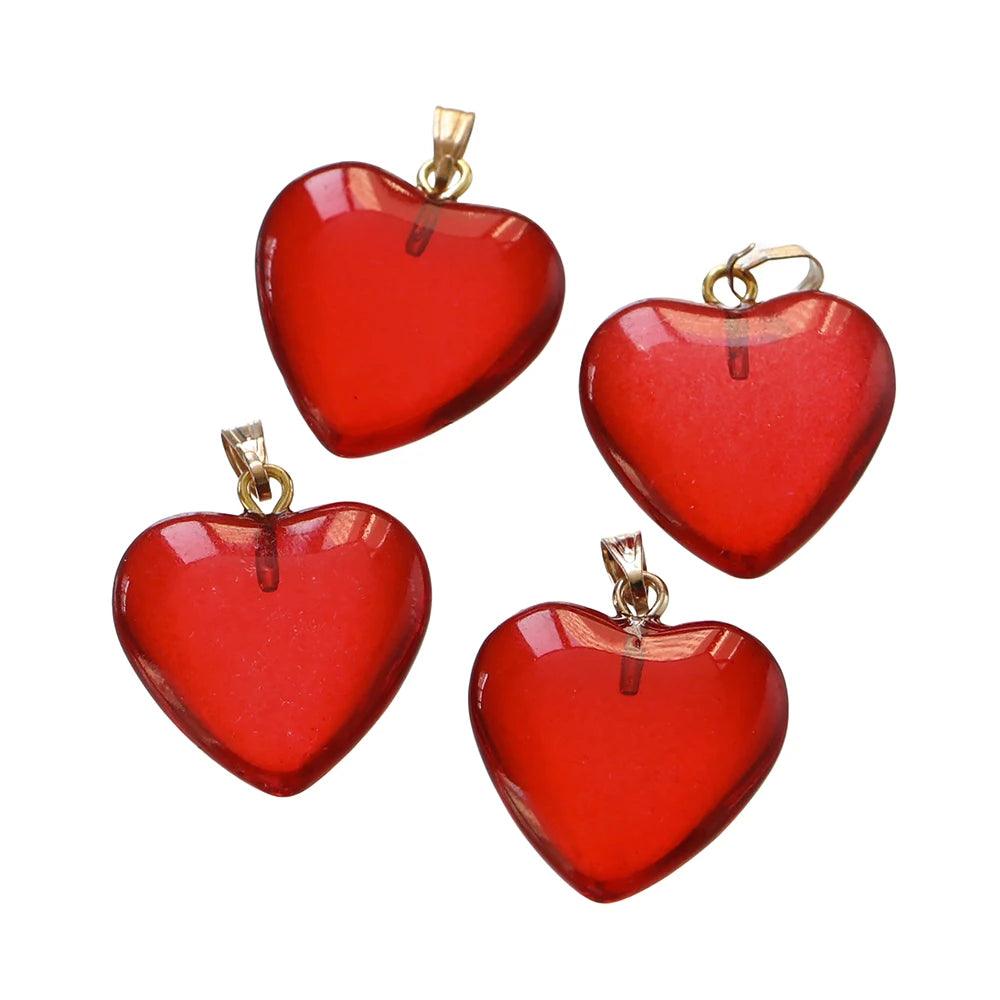 10Pcs 20x22mm Czech Lampwork Crystal Glass Heart Beads Charms pendant DIY Handmade Jewelry Making Necklaces Earrings Supplies