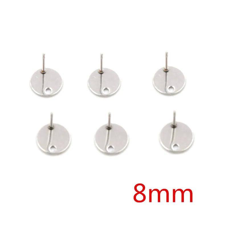 20pcs 316L Stainless Steel Geometric Earring Stud Posts Connector Fashion Styles DIY Jewelry Making Findings Accessories