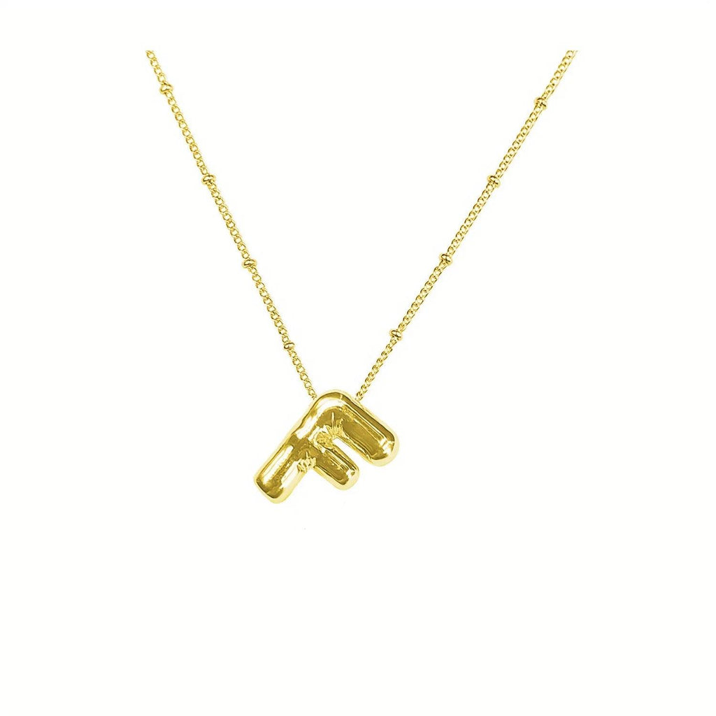 Delicate Bubble Letter Pendant Accessories Temperament Fashionable 26 English Letter Initials Pendant Necklace for Womens